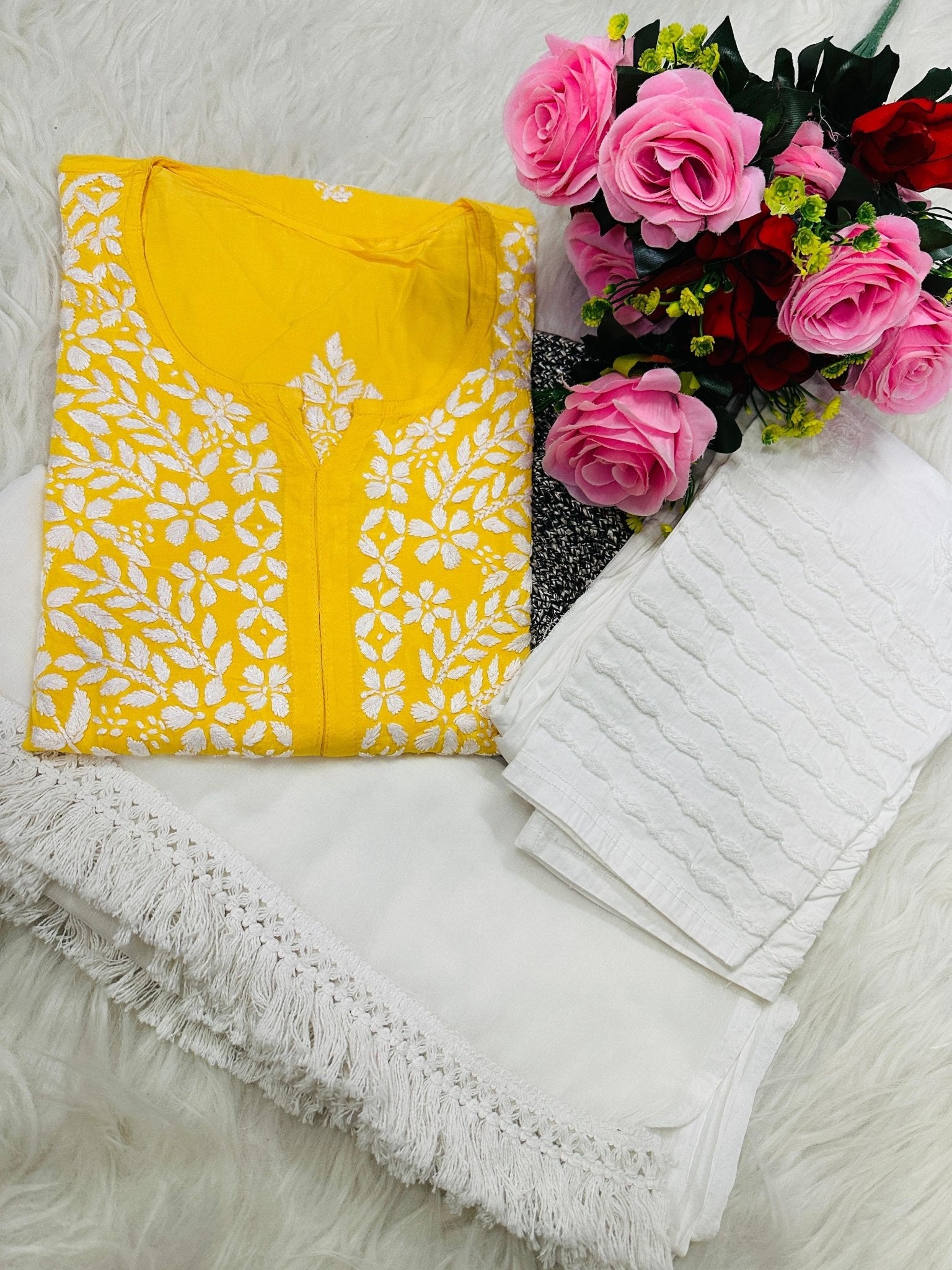 Handwork Pure Modal chikan kurti - chikankariofficial