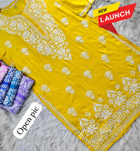 Handwork pure Modal Heavy work kurti - chikankariofficial