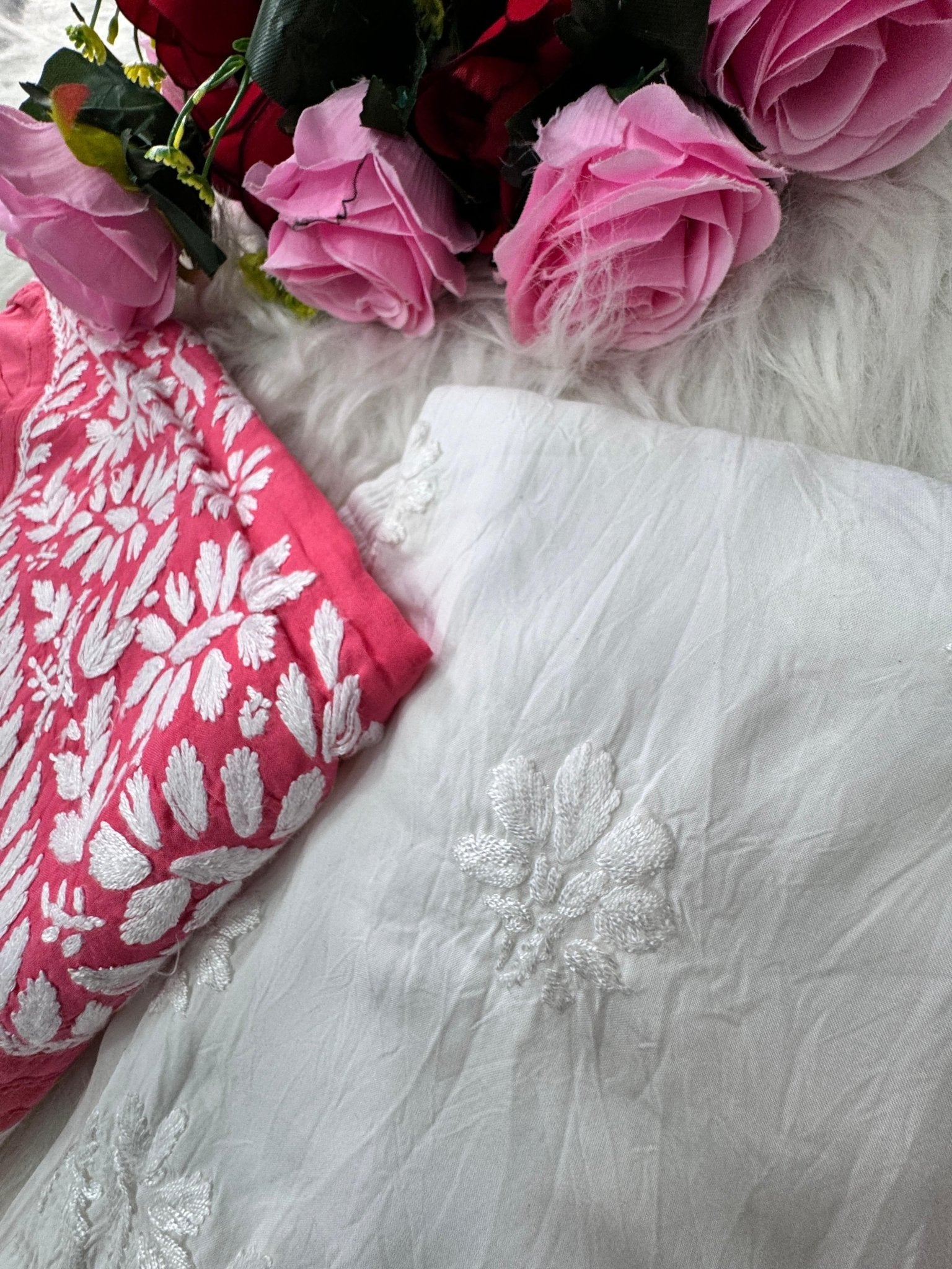 Handwork pure Modal Heavy work kurti - chikankariofficial