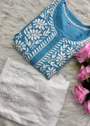 Handwork pure Modal Heavy work kurti - chikankariofficial