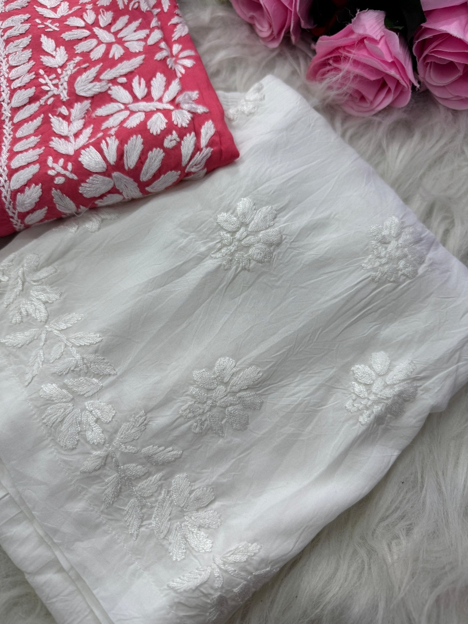 Handwork pure Modal Heavy work kurti - chikankariofficial