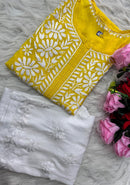 Handwork pure Modal Heavy work kurti - chikankariofficial