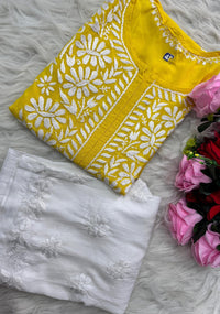 Handwork pure Modal Heavy work kurti - chikankariofficial