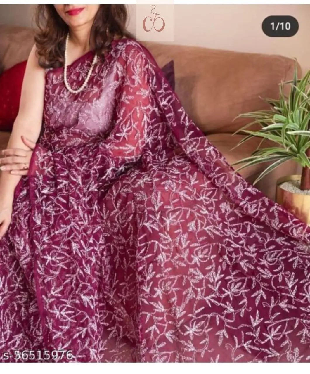 Handwork Tepchi Exclusive Saree From Lucknow With Blouse - chikankariofficial