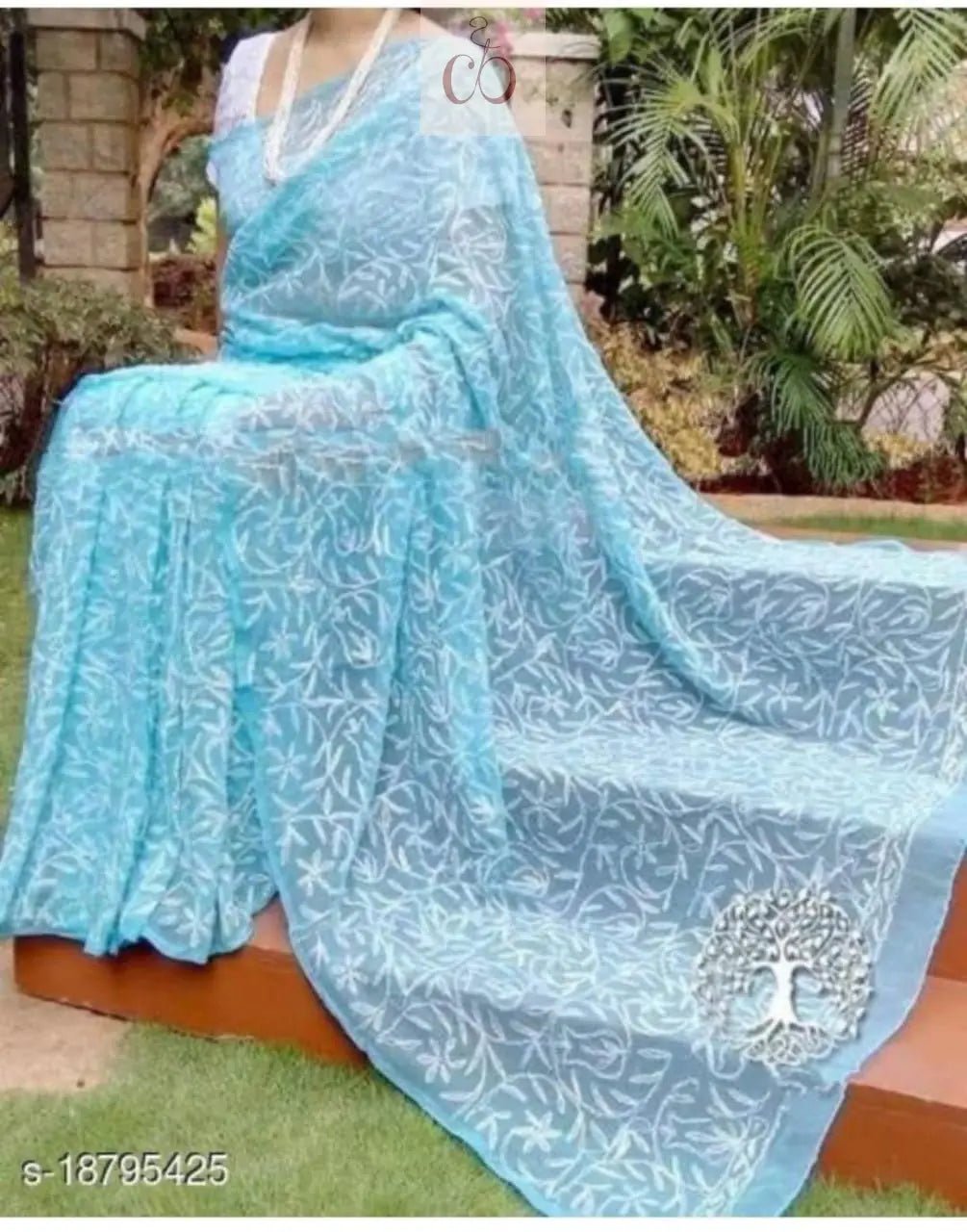 Handwork Tepchi Exclusive Saree From Lucknow With Blouse - chikankariofficial