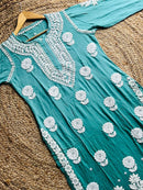 Handworked Muslin Boota luxurious Kurti - chikankariofficial