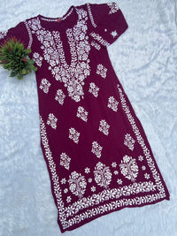 Heavy border Designed Chikankari kurti - chikankariofficial