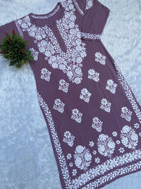 Heavy border Designed Chikankari kurti - chikankariofficial