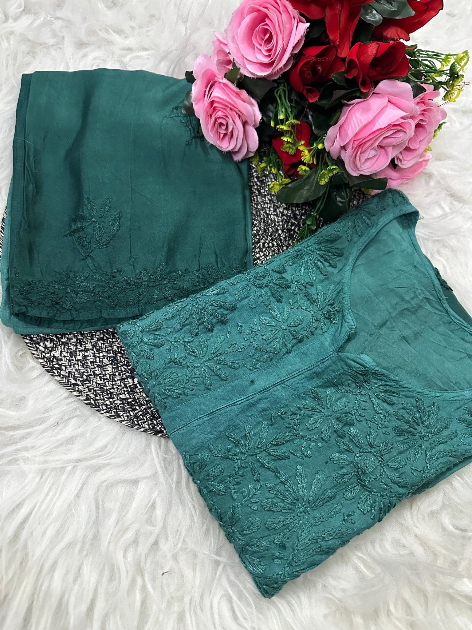 Heavy Chikankari Handwork Muslin Ombre combo - chikankariofficial