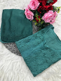 Heavy Chikankari Handwork Muslin Ombre combo - chikankariofficial