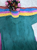 Heavy Chikankari Handwork Muslin Ombre combo - chikankariofficial