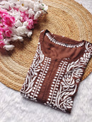 Heavy Daman Modal Cotton kurta - chikankariofficial