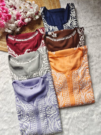 Heavy Daman Modal Cotton kurta - chikankariofficial