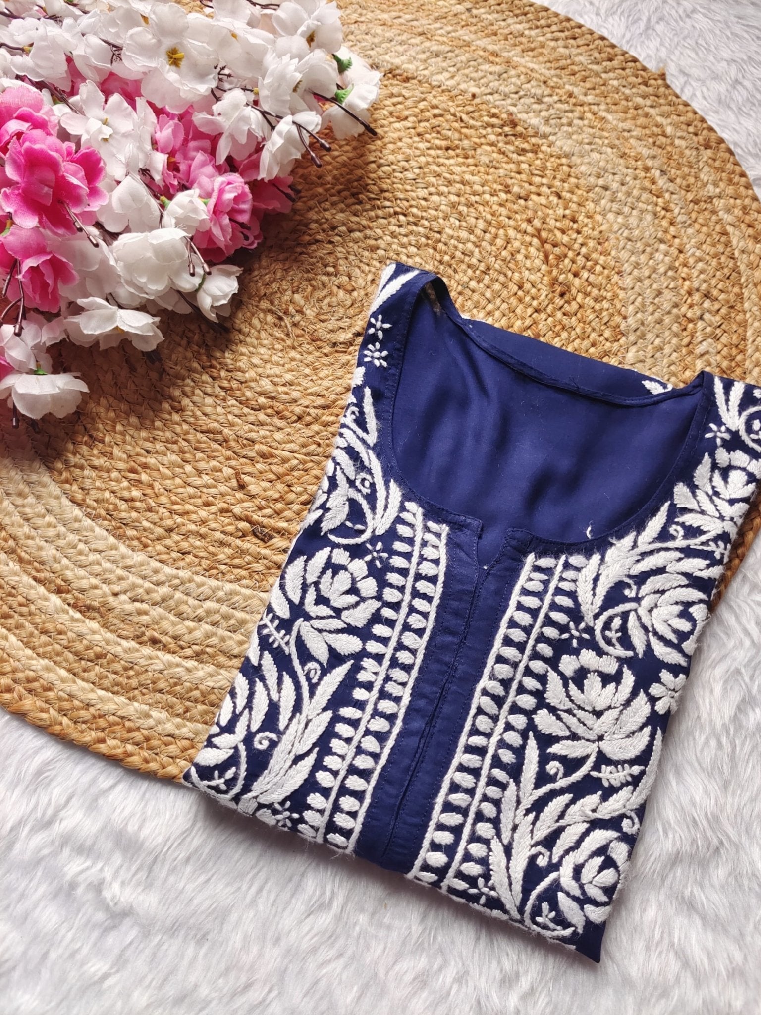 Heavy Daman Modal Cotton kurta - chikankariofficial