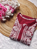 Heavy Daman Modal Cotton kurta - chikankariofficial