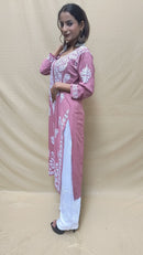 Heavy Daman Modal Cotton Kurti - chikankariofficial