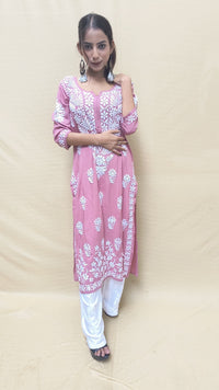 Heavy Daman Modal Cotton Kurti - chikankariofficial