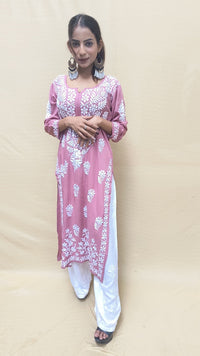 Heavy Daman Modal Cotton Kurti - chikankariofficial