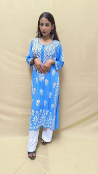Heavy Daman Modal Cotton Kurti - chikankariofficial