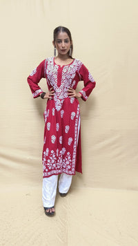 Heavy Daman Modal Cotton Kurti - chikankariofficial