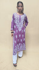 Heavy Daman Modal Cotton Kurti - chikankariofficial