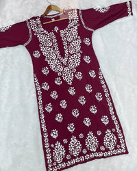 Heavy Modal Cotton Kurtis - chikankariofficial