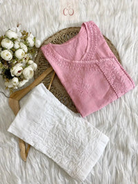 HEAVY PREMIUM HANDCRAFTED BUTTER SOFT CHANDERI KURTI - chikankariofficial