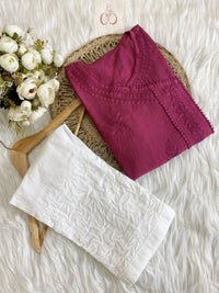 HEAVY PREMIUM HANDCRAFTED BUTTER SOFT CHANDERI KURTI - chikankariofficial