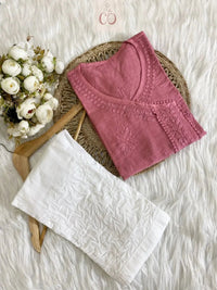 HEAVY PREMIUM HANDCRAFTED BUTTER SOFT CHANDERI KURTI - chikankariofficial