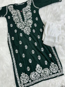 Heavy Rayon chikankari kurti - chikankariofficial