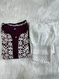 Heavy Rayon chikankari kurti - chikankariofficial