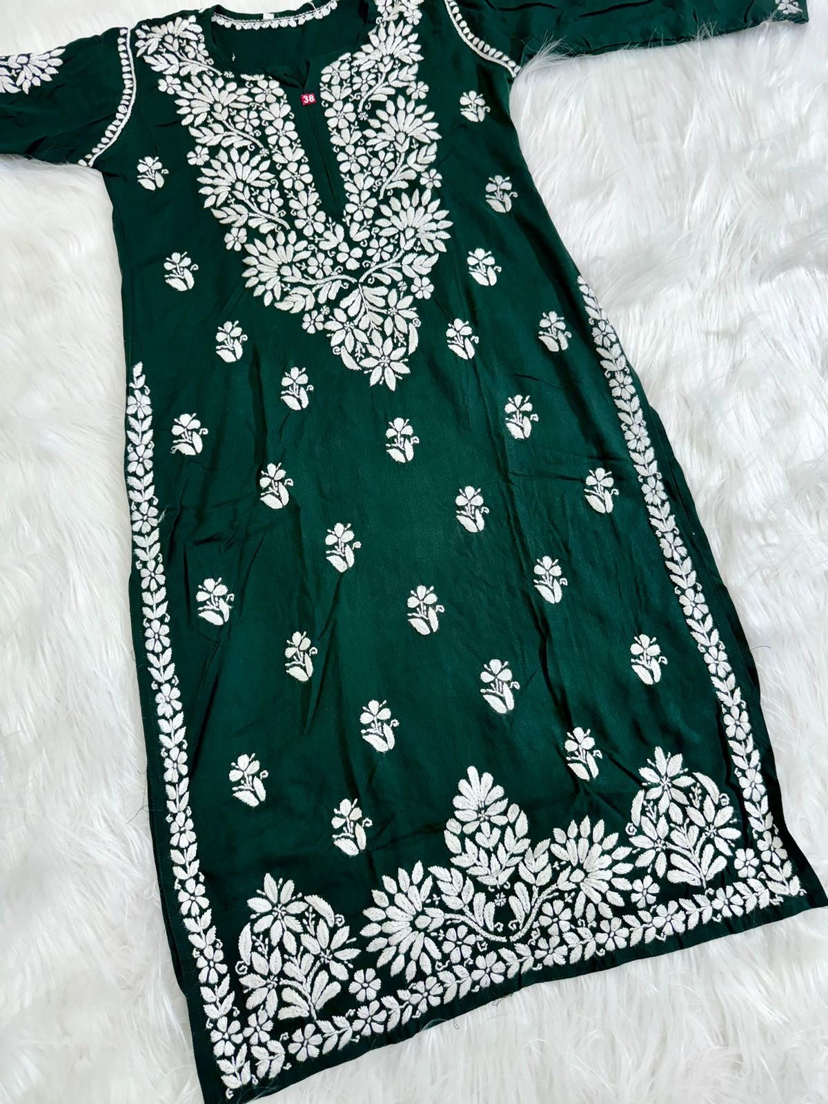 Heavy Rayon chikankari kurti - chikankariofficial