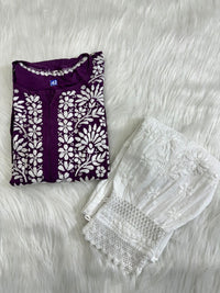 Heavy Rayon chikankari kurti - chikankariofficial