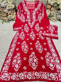 Heavy Work Big Buta Modal Plazo set - chikankariofficial