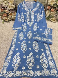 Heavy Work Big Buta Modal Plazo set - chikankariofficial