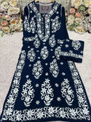 Heavy Work Big Buta Modal Plazo set - chikankariofficial