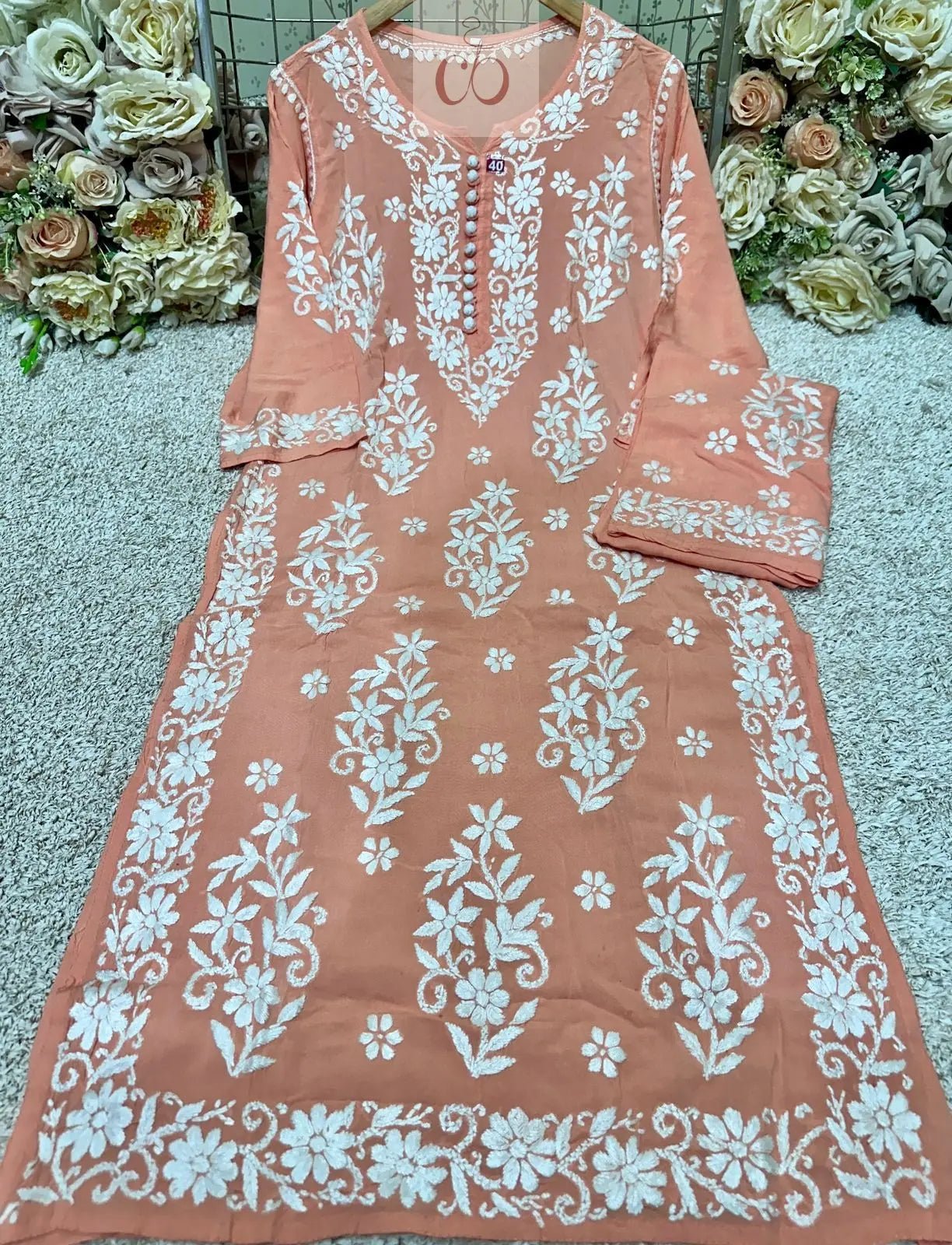 Heavy Work Big Buta Modal Plazo set - chikankariofficial