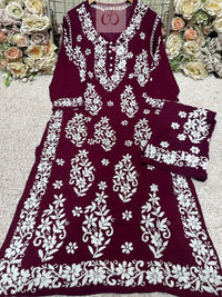 Heavy Work Big Buta Modal Plazo set - chikankariofficial