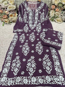 Heavy Work Big Buta Modal Plazo set - chikankariofficial