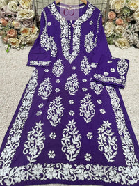 Heavy Work Big Buta Modal Plazo set - chikankariofficial