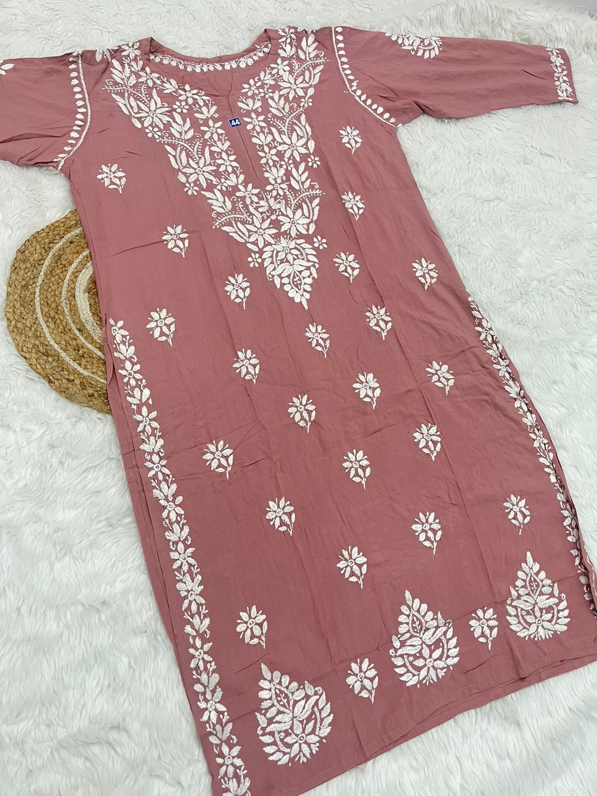 Heavy Work Rayon chikan Kurtis