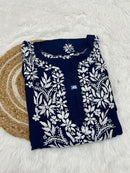 Heavy Work Rayon chikan Kurtis - chikankariofficial