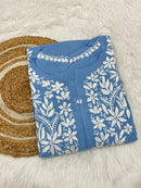 Heavy Work Rayon chikan Kurtis - chikankariofficial