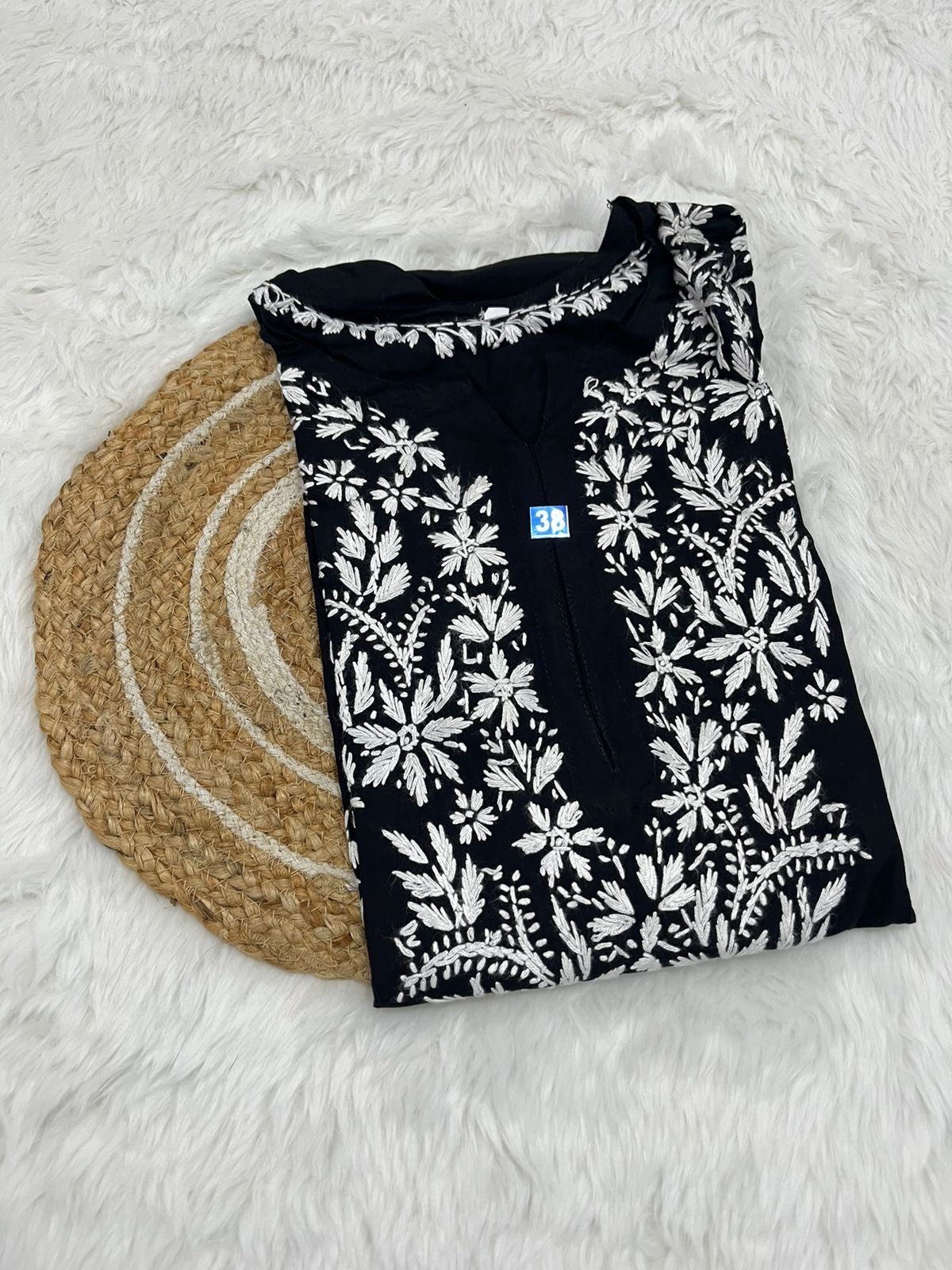 Heavy Work Rayon chikan Kurtis - chikankariofficial