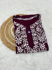 Heavy Work Rayon chikan Kurtis - chikankariofficial