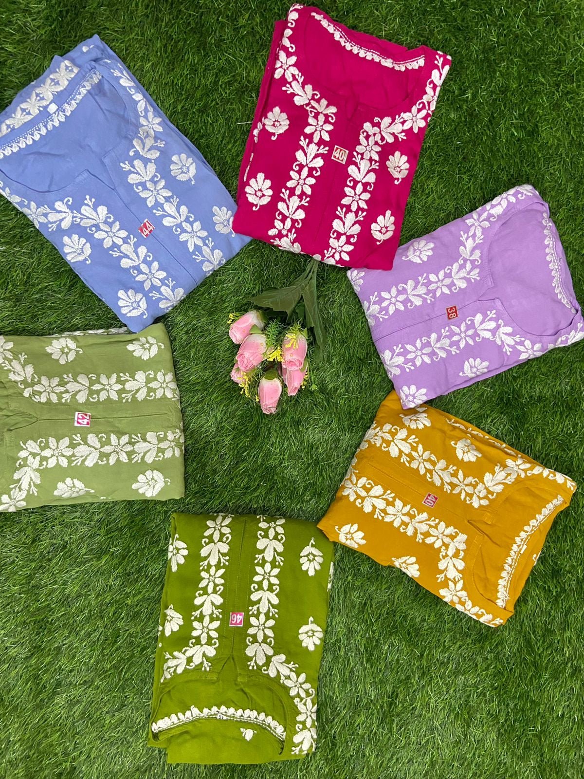 Heavy Work Silk Rayon Kurti Plazzo - chikankariofficial