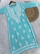 Heavy worked Modal cotton Kurtis - chikankariofficial
