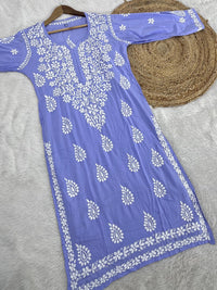 Heavy worked Modal cotton Kurtis - chikankariofficial