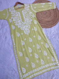 Heavy worked Modal cotton Kurtis - chikankariofficial