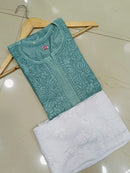 High quality muslin Kurta - chikankariofficial